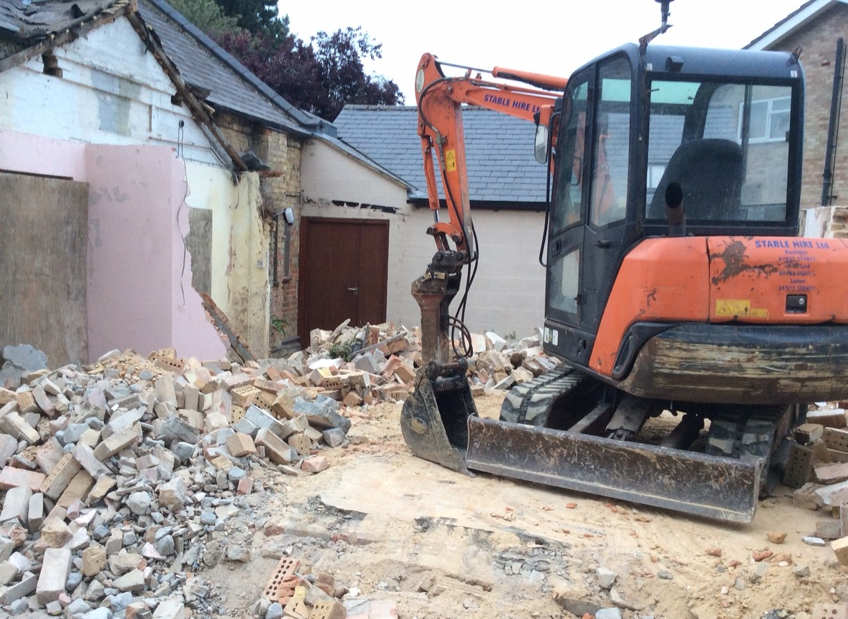 demolition of old toilets